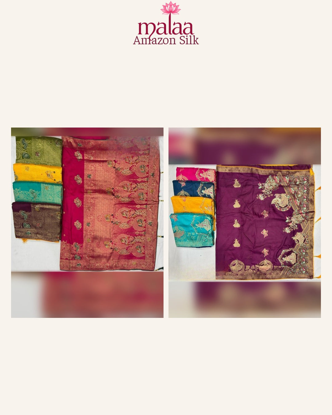 Amazon Silk saree catalogue, poora set