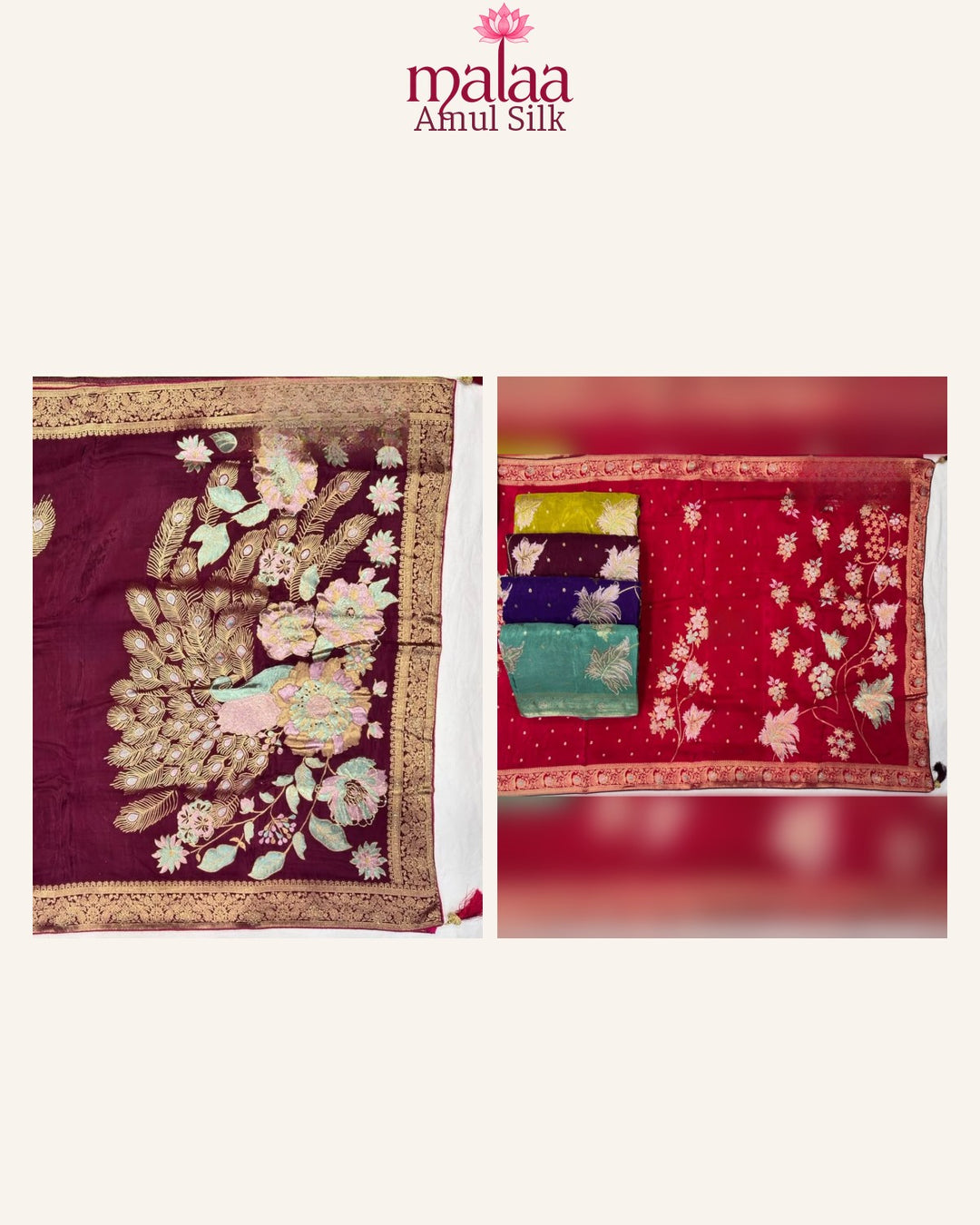 Amul Silk saree catalogue, poora set