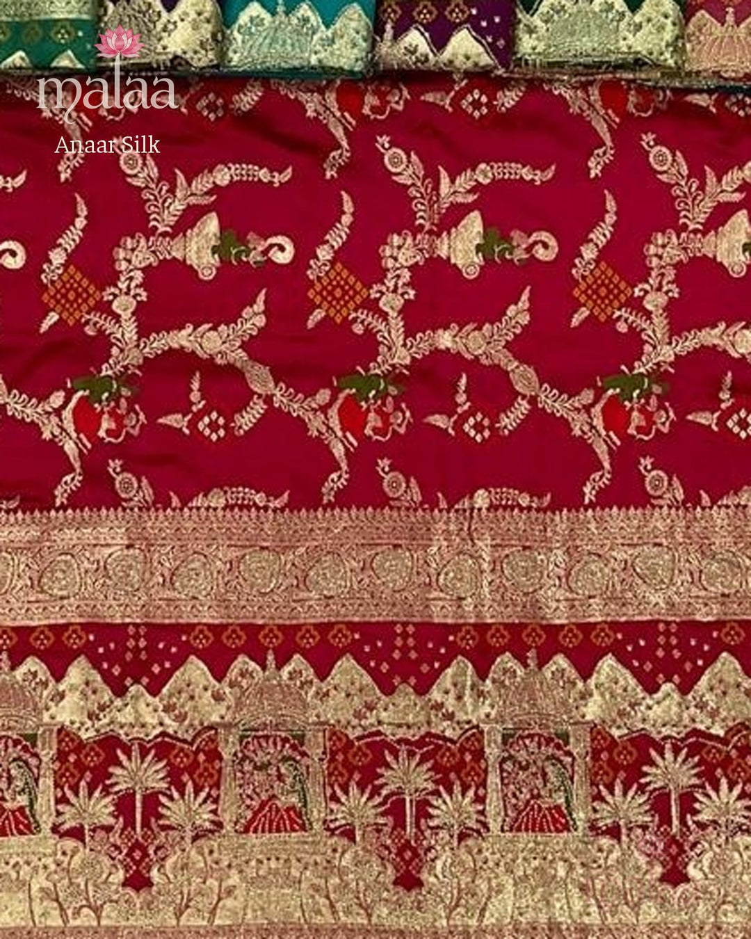 Anaar Silk saree catalogue, poora set