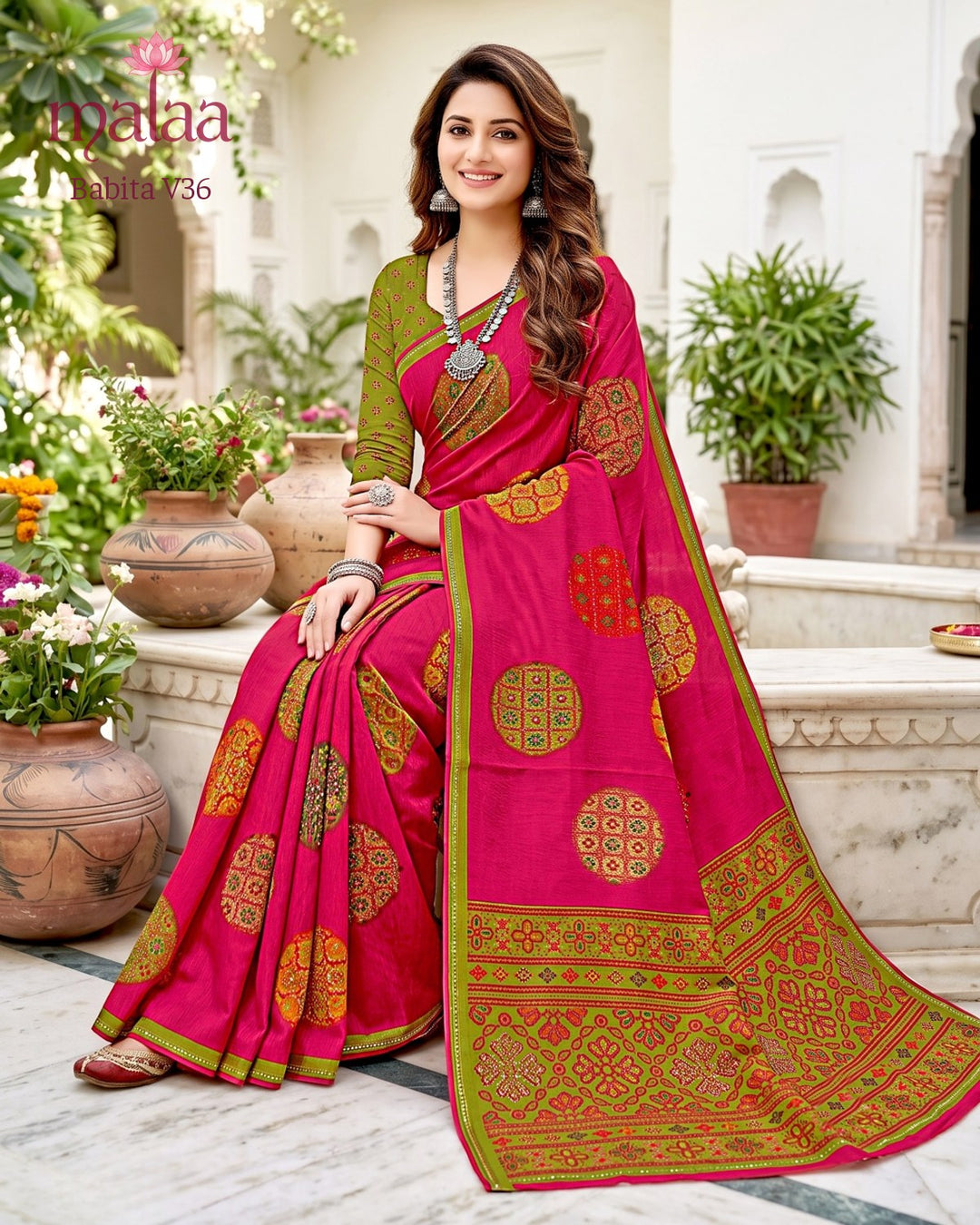 Babita V36 saree catalogue, design 3, Malaa