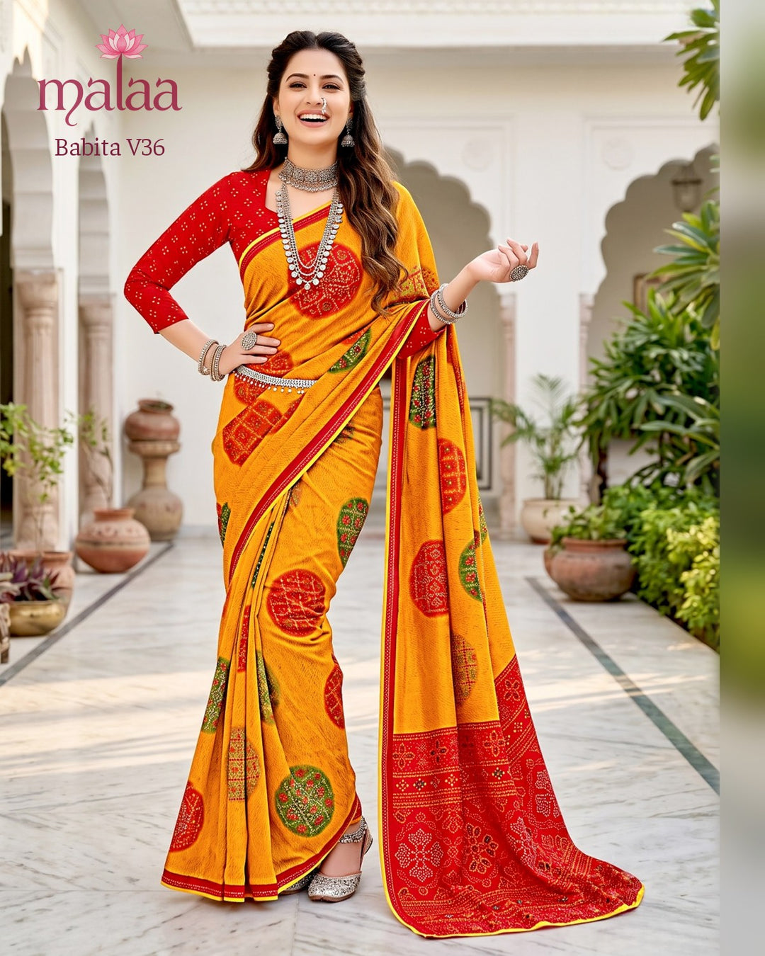 Babita V36 saree catalogue, design 4, Malaa