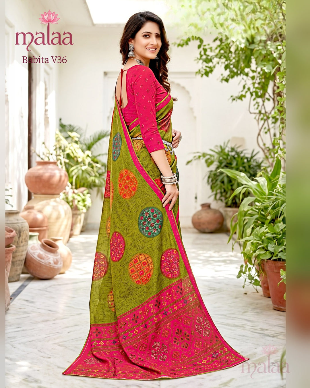 Babita V36 saree catalogue, design 6, Malaa