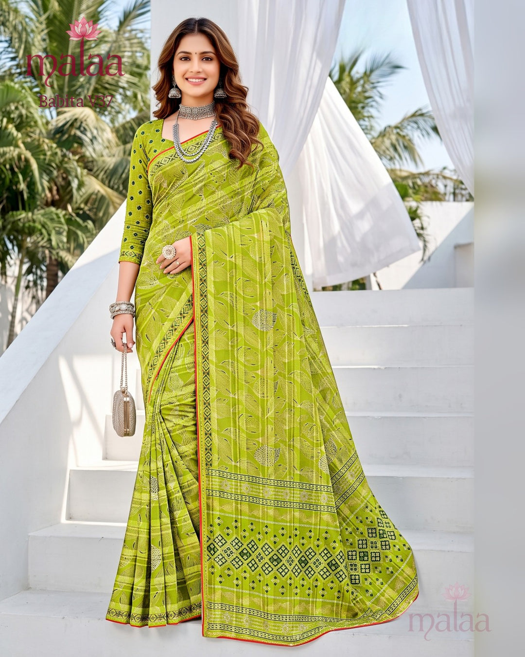 Babita V37 saree catalogue, design 6, Malaa