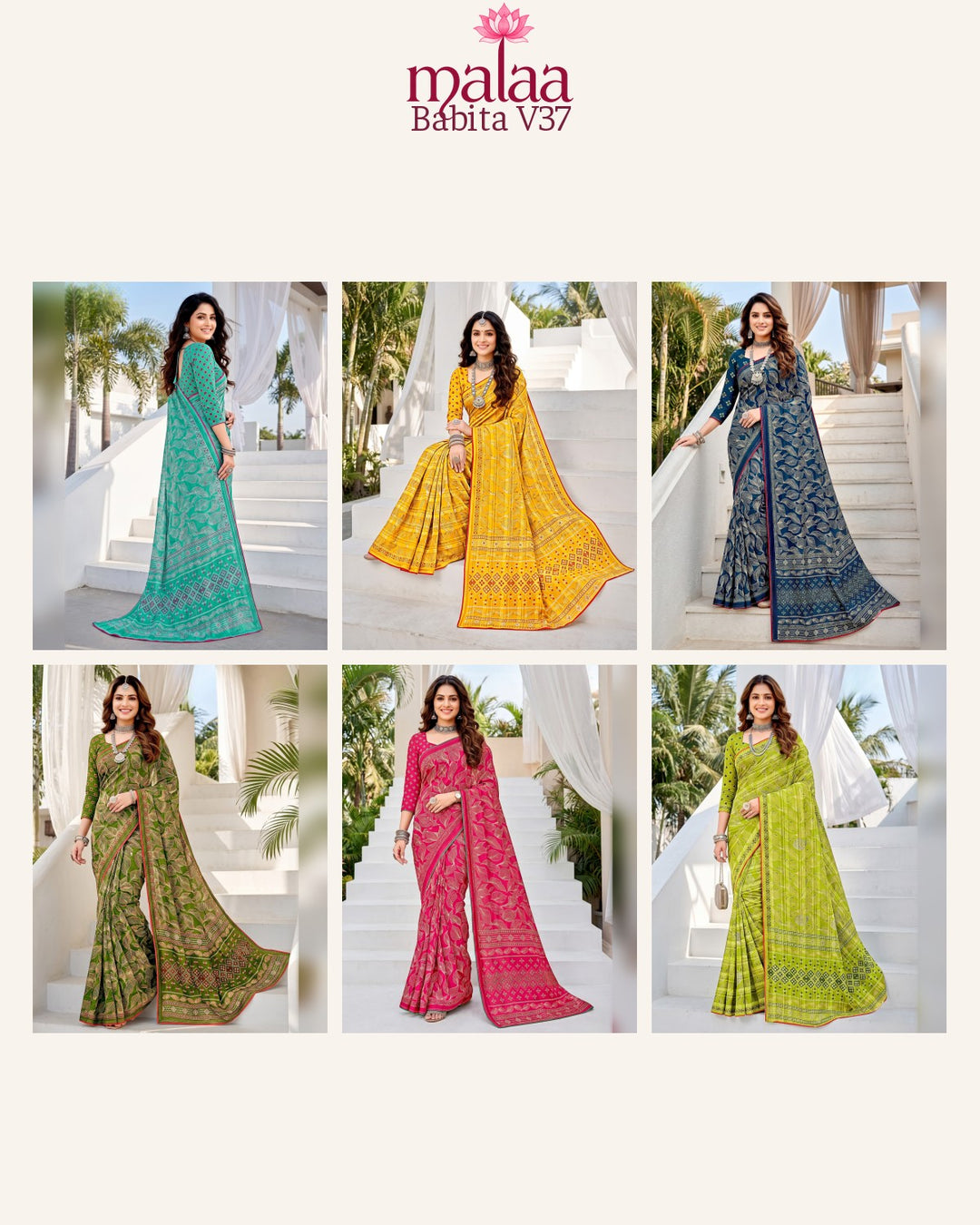 Babita V37 saree catalogue, poora set