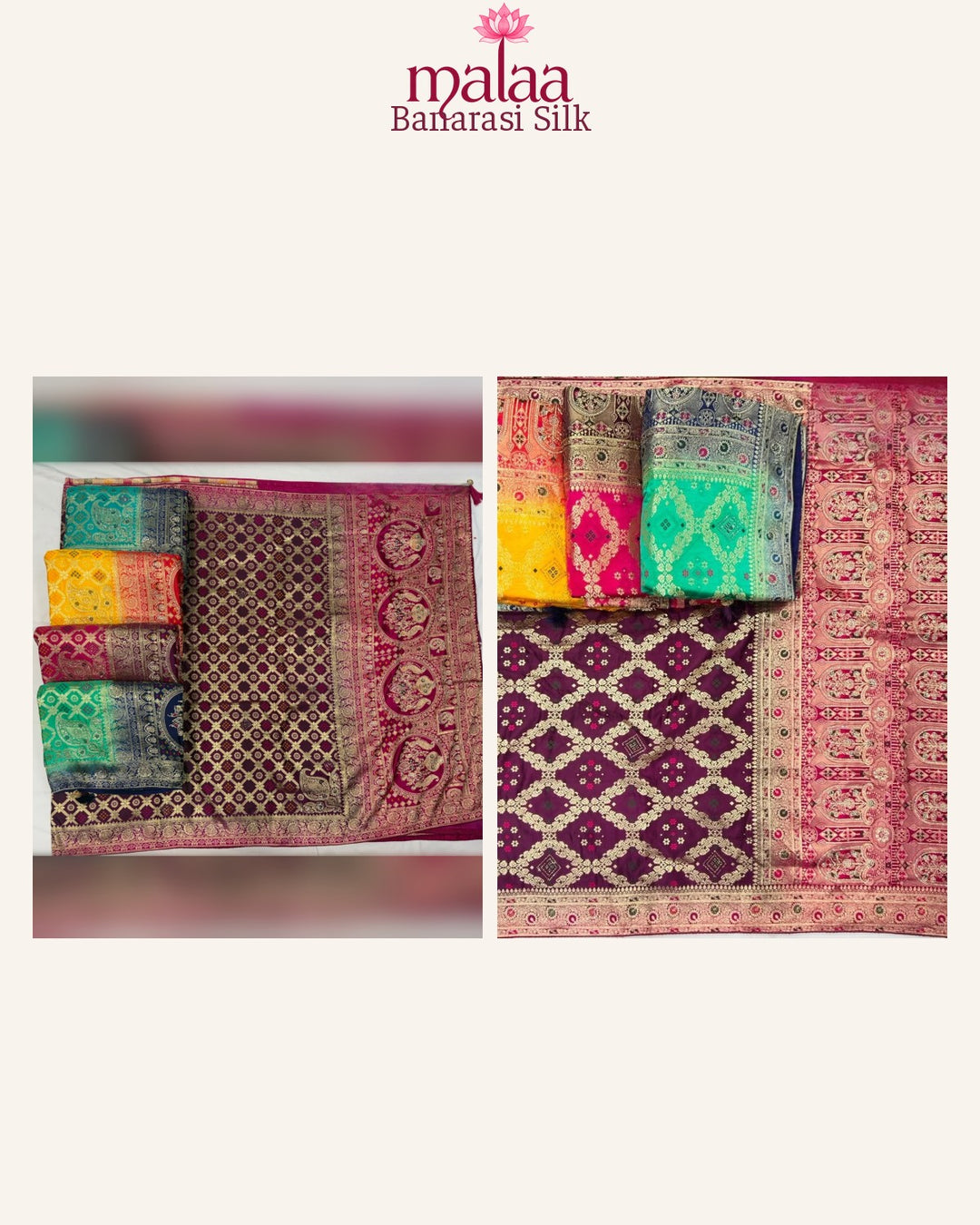 Banarasi Silk saree catalogue, poora set