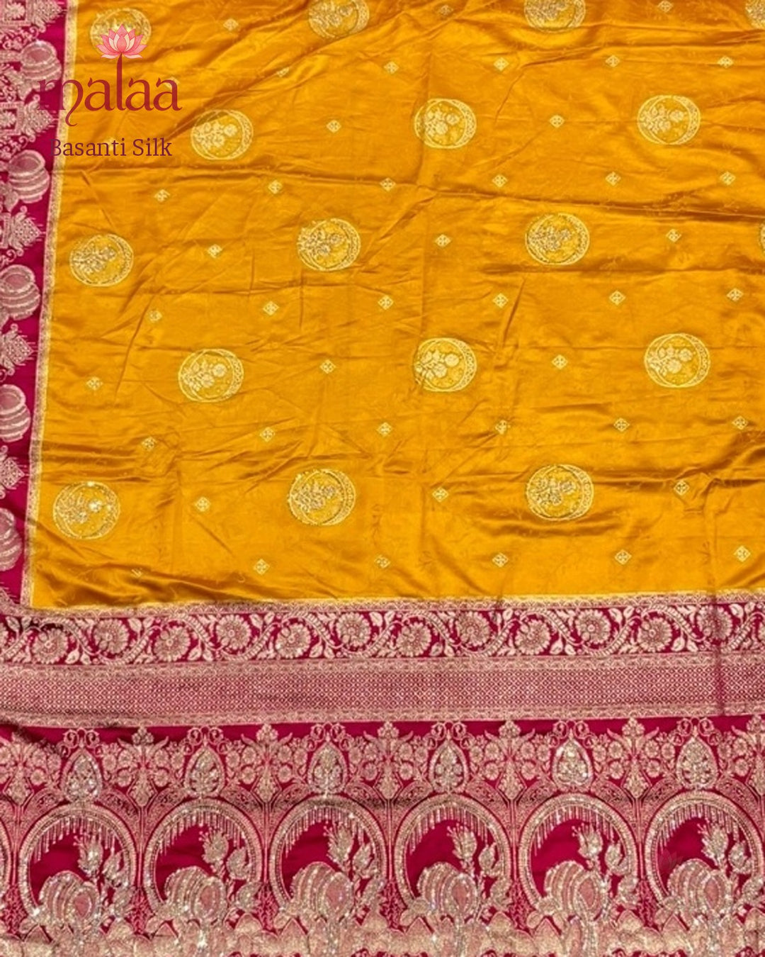 Basanti Silk saree catalogue, poora set