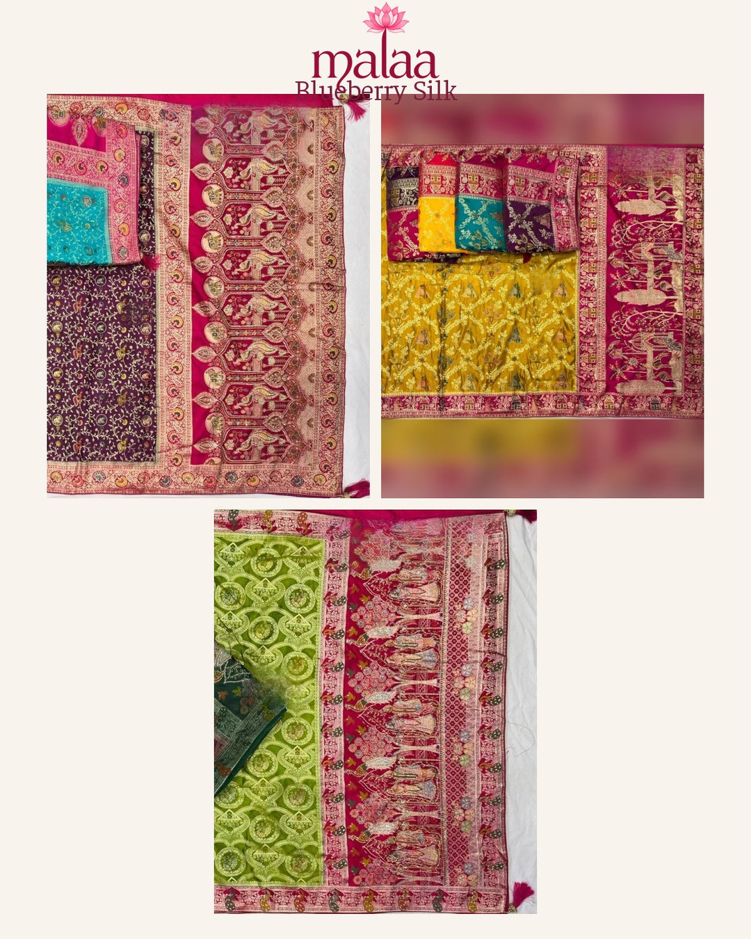 Blueberry Silk saree catalogue, poora set