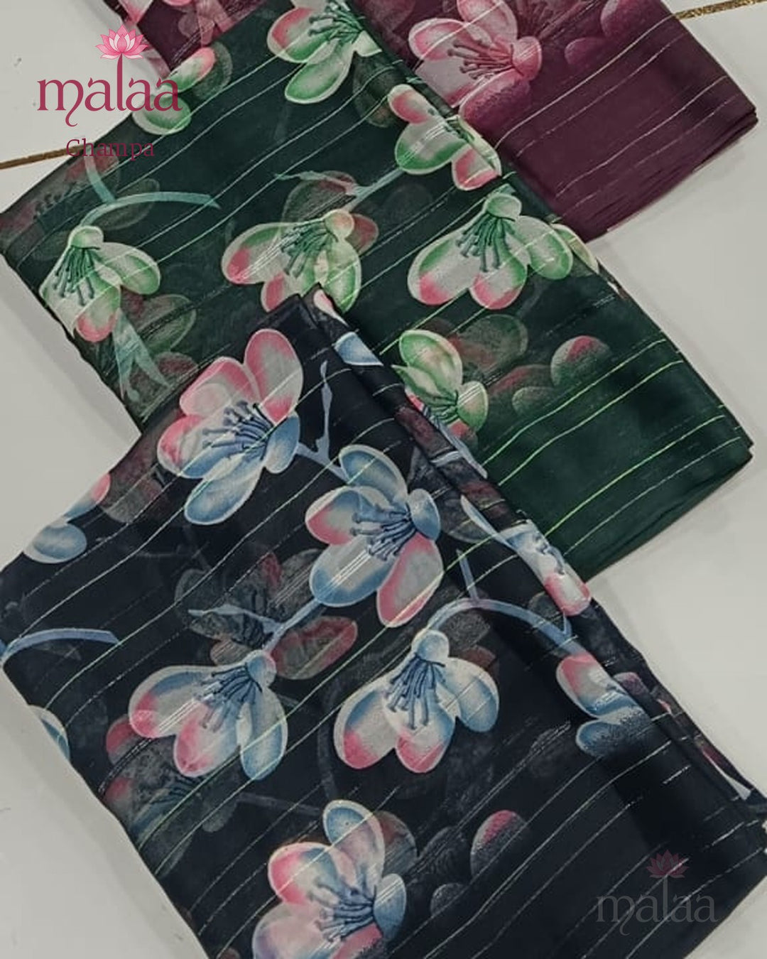 Champa cotton saree catalogue, poora set, 6 sarees
