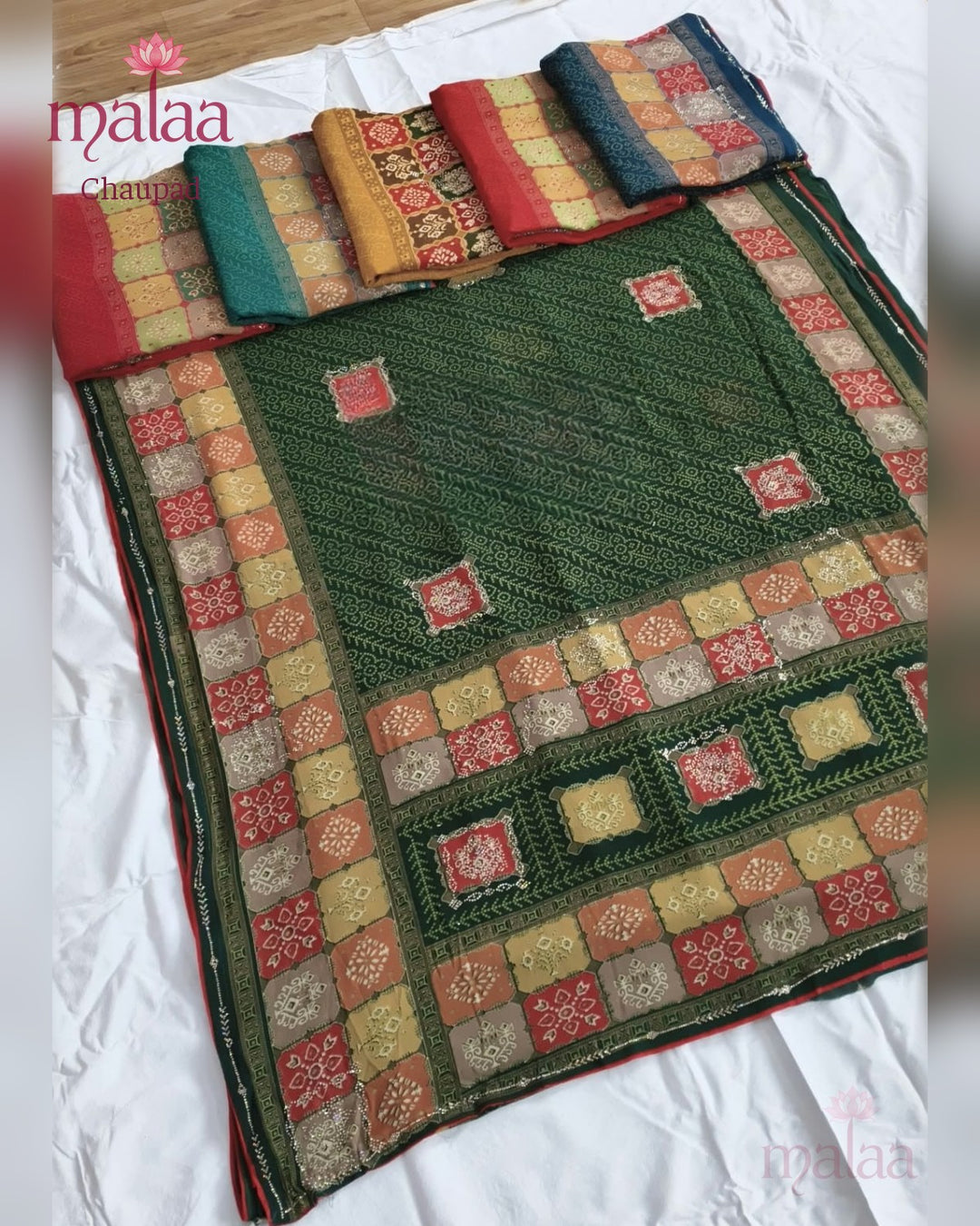 Chaupad saree catalogue, design 1, Malaa