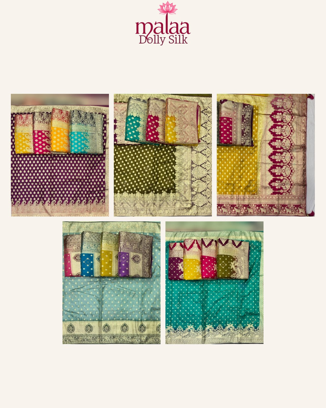 Dolly Silk saree catalogue, poora set