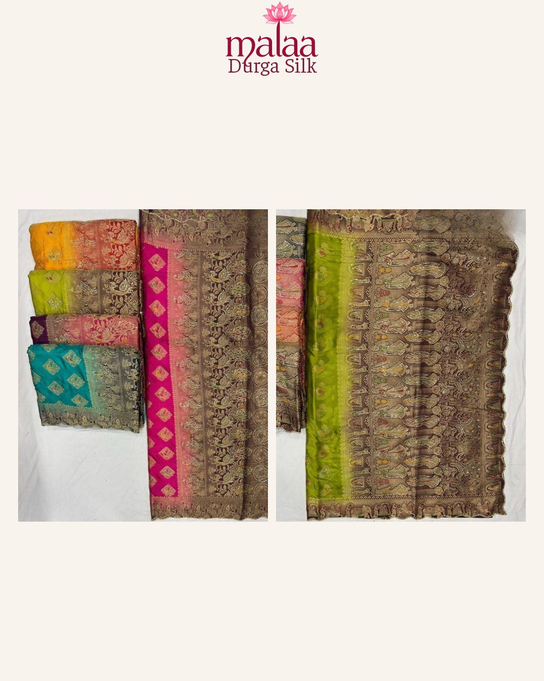 Durga Silk saree catalogue, poora set