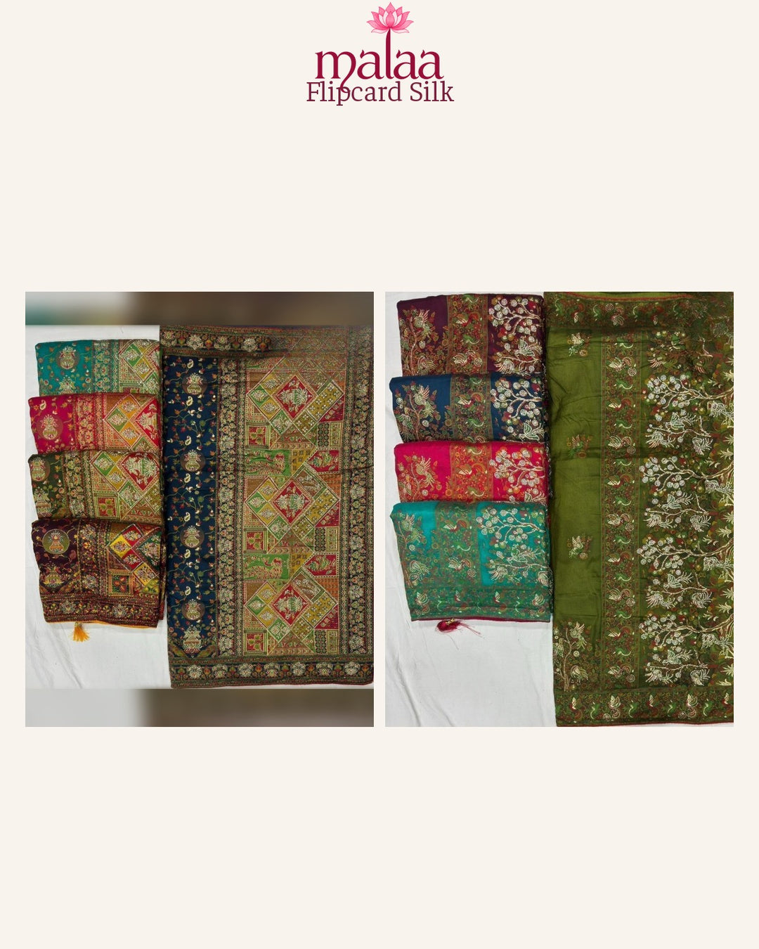 Flipcard Silk saree catalogue, poora set
