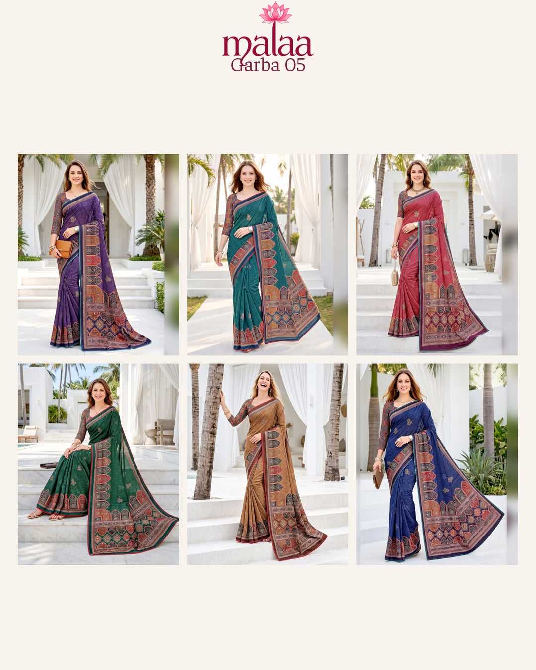 Garba 05 saree catalogue, poora set, 6 designs