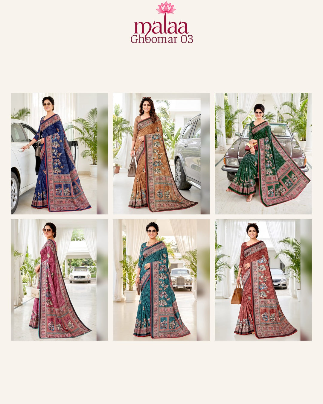 Ghoomar 03 saree catalogue, poora set, 6 designs