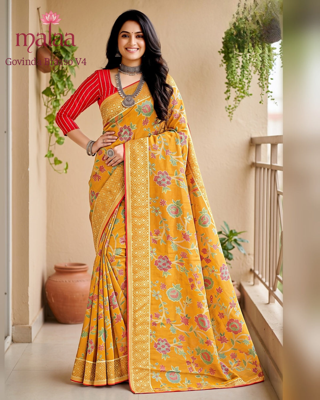 Govinda Brasso V4 saree catalogue, design 2, Malaa