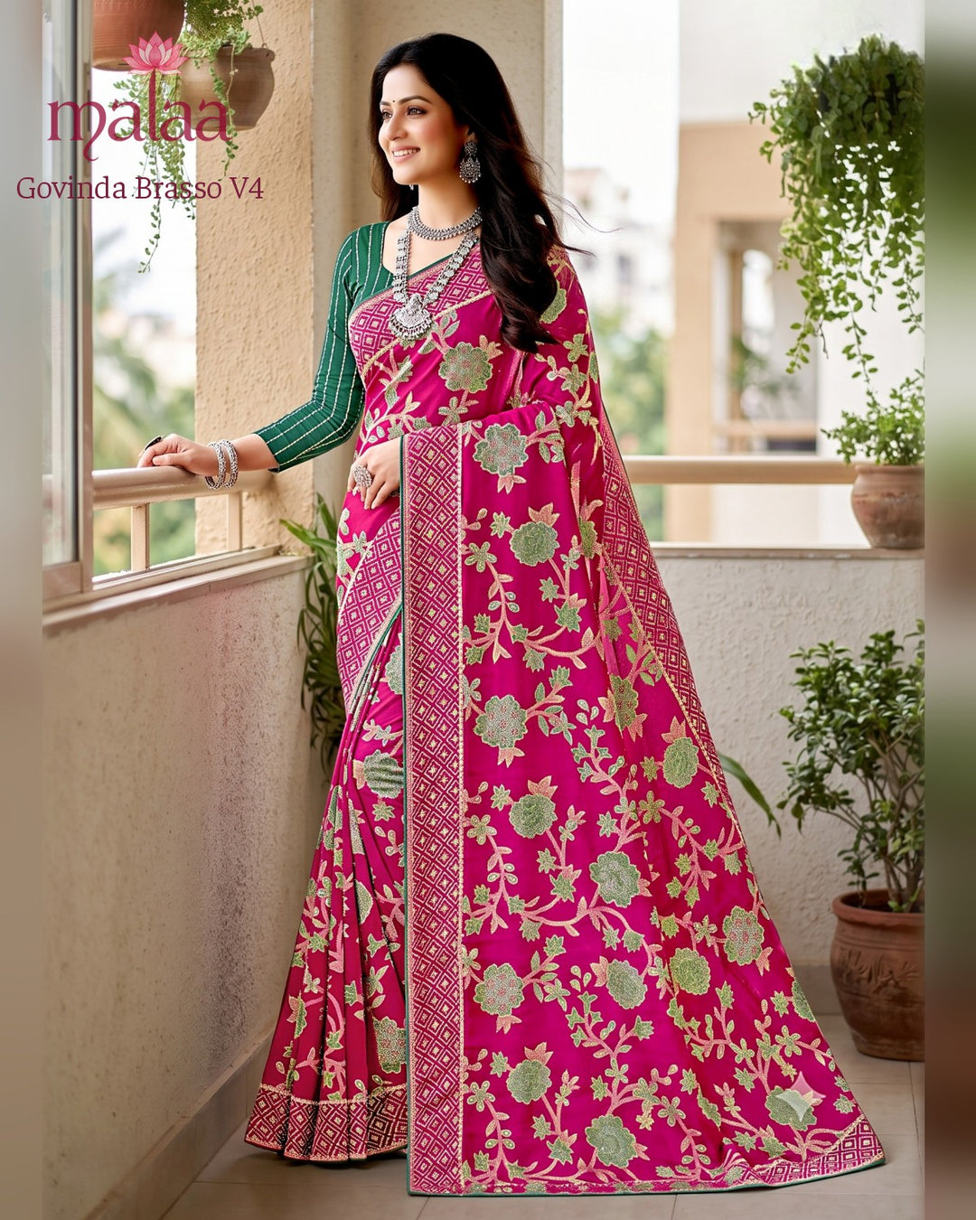 Govinda Brasso V4 saree catalogue, design 4, Malaa