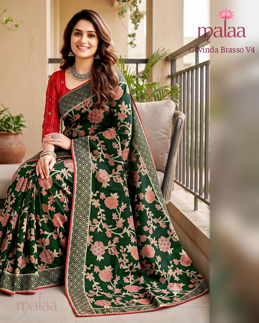 Govinda Brasso V4 saree catalogue, design 5, Malaa