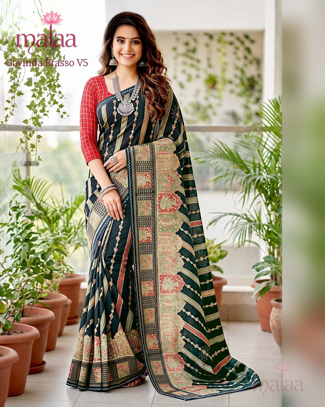Govinda Brasso V5 saree catalogue, design 2, Malaa