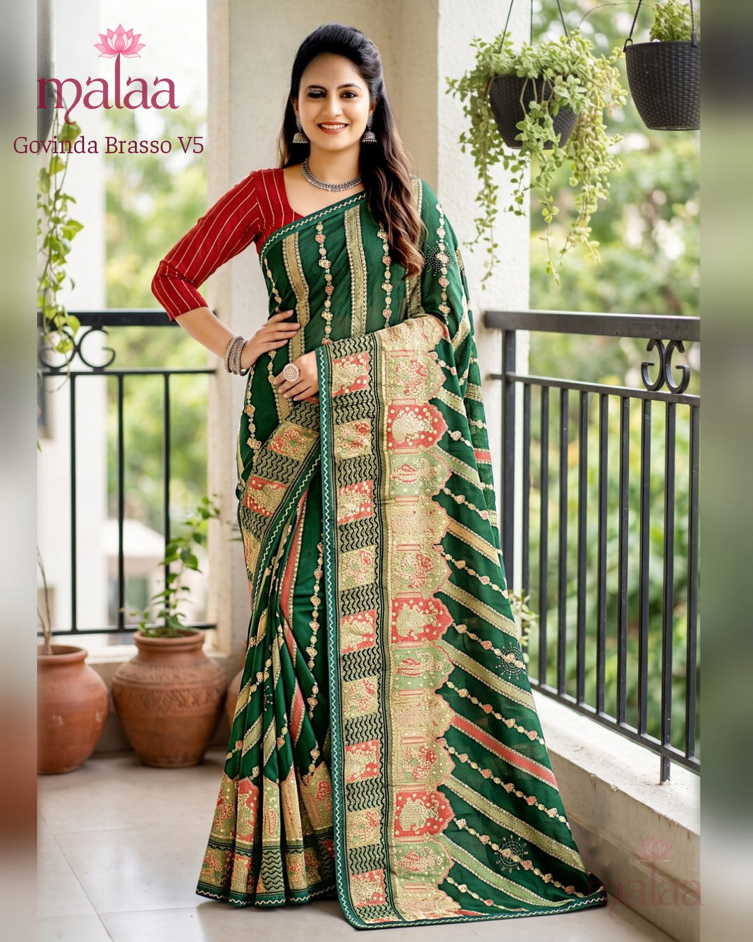 Govinda Brasso V5 saree catalogue, design 4, Malaa
