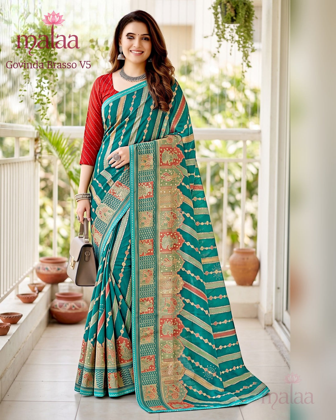 Govinda Brasso V5 saree catalogue, design 6, Malaa
