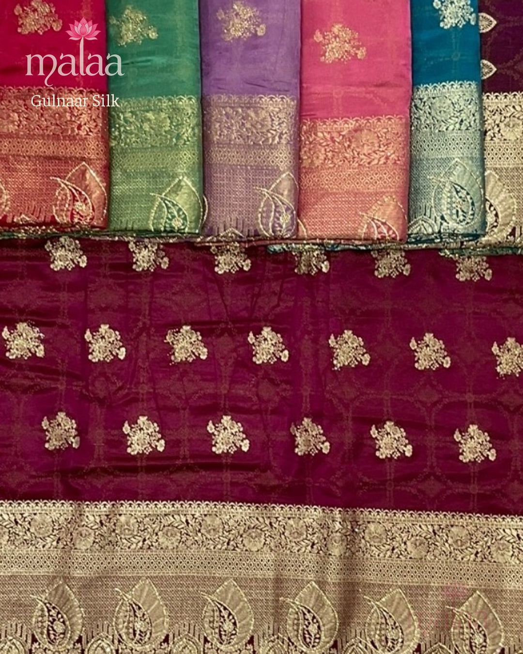 Gulnaar Silk saree catalogue, poora set