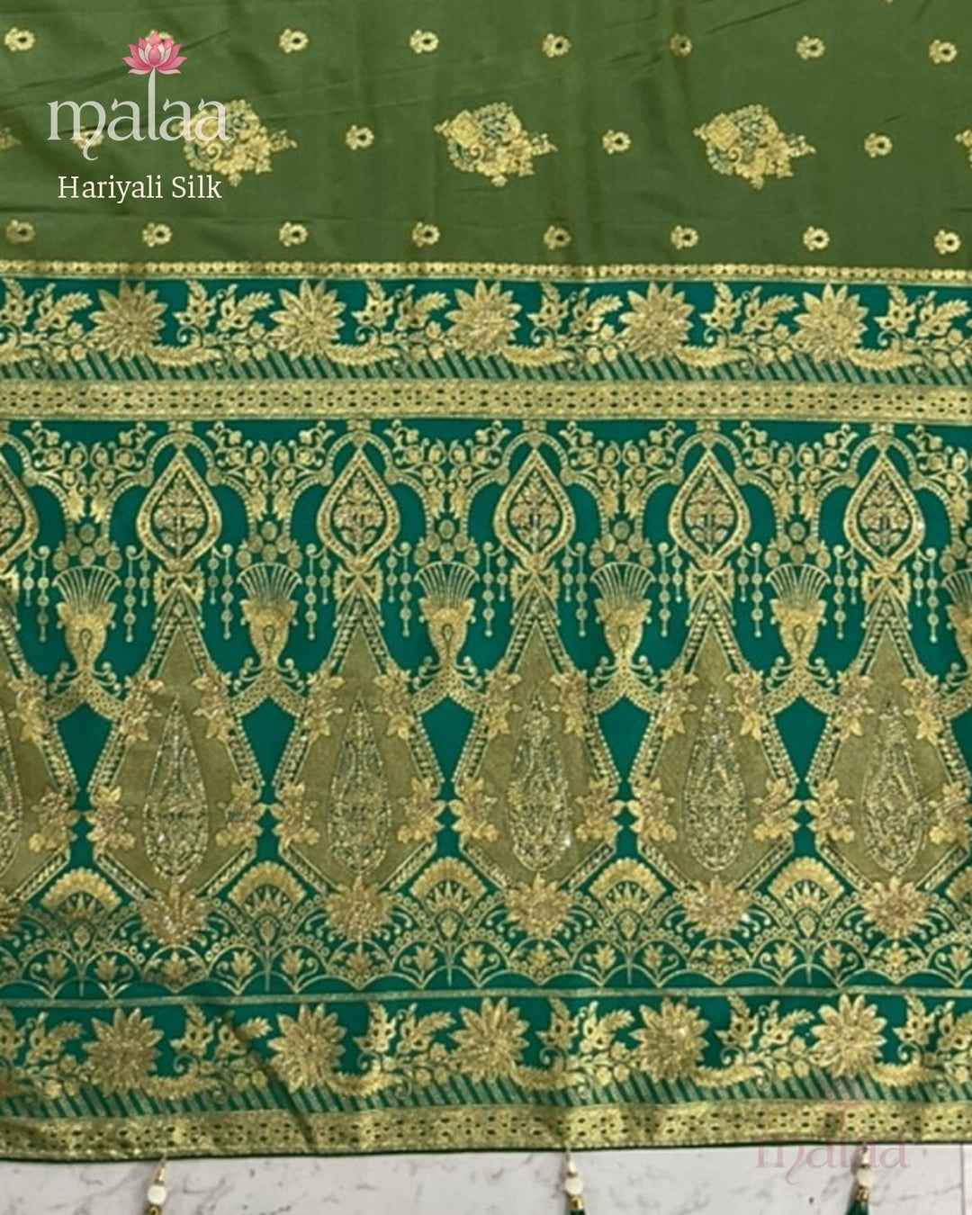 Hariyali Silk saree catalogue, poora set