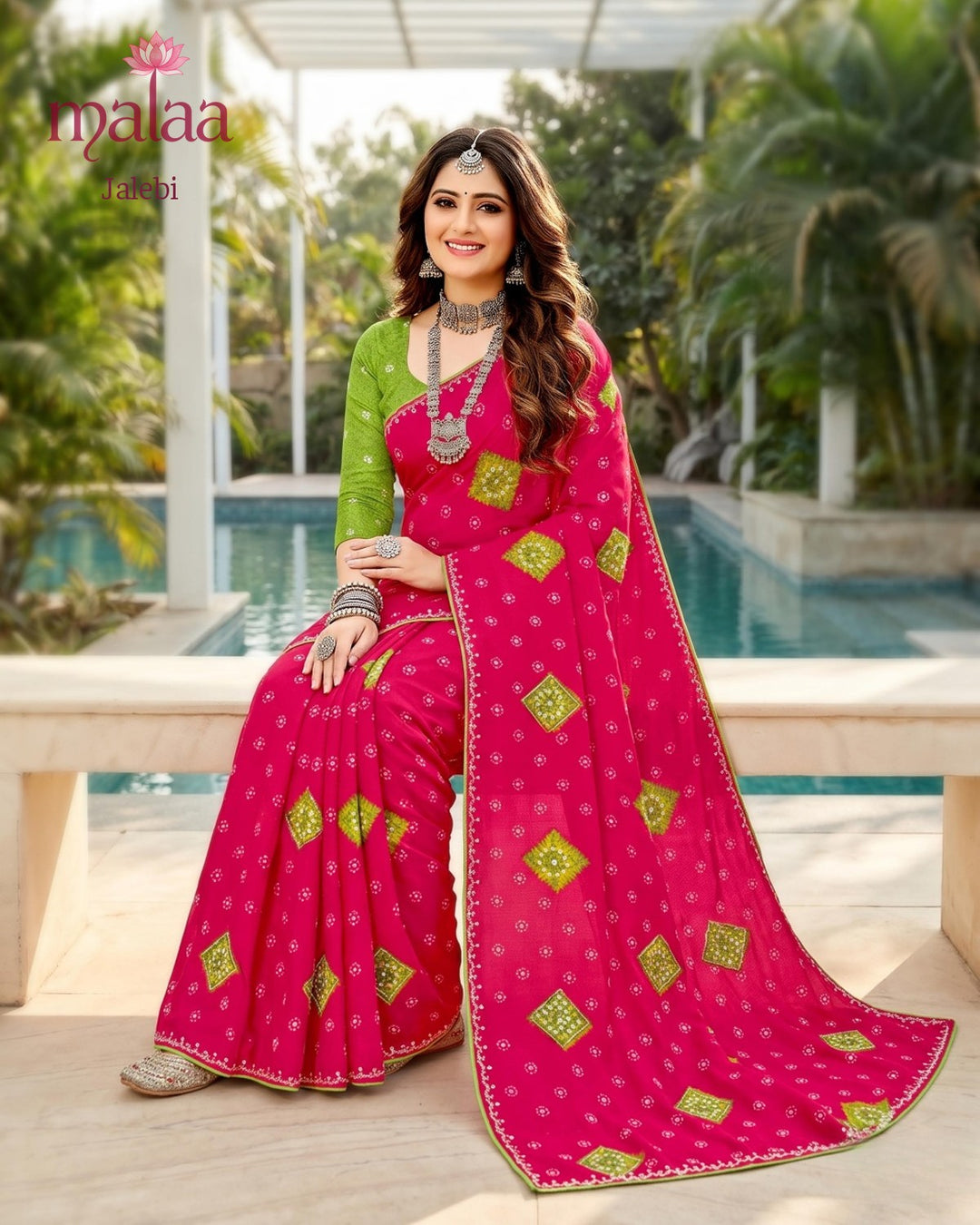 Jalebi saree catalogue, design 4, Malaa