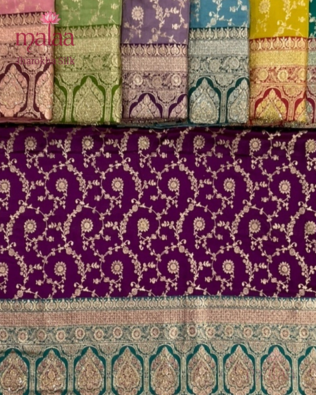 Jharokha Silk saree catalogue, poora set