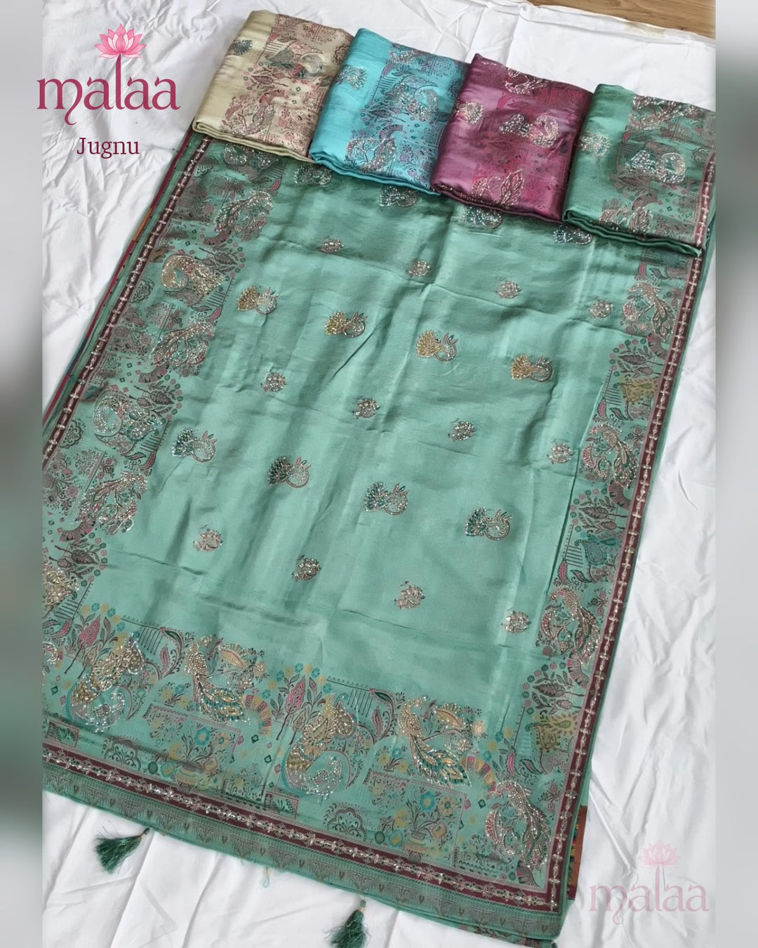 Jugnu saree catalogue, design 1, Malaa