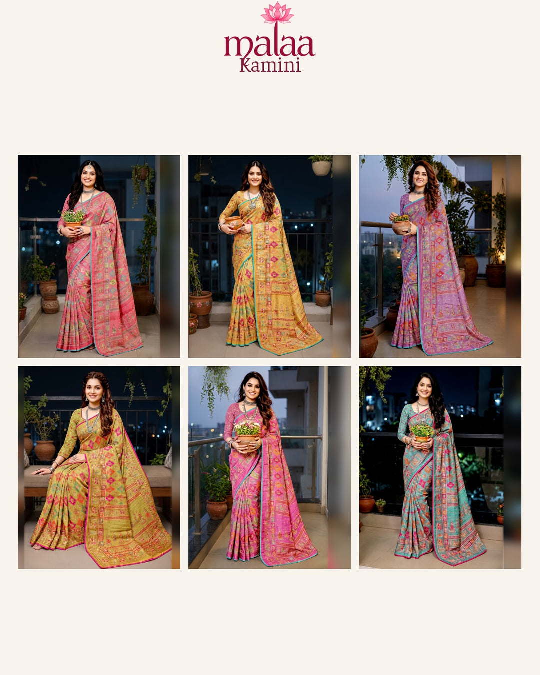 Kamini saree catalogue, poora set