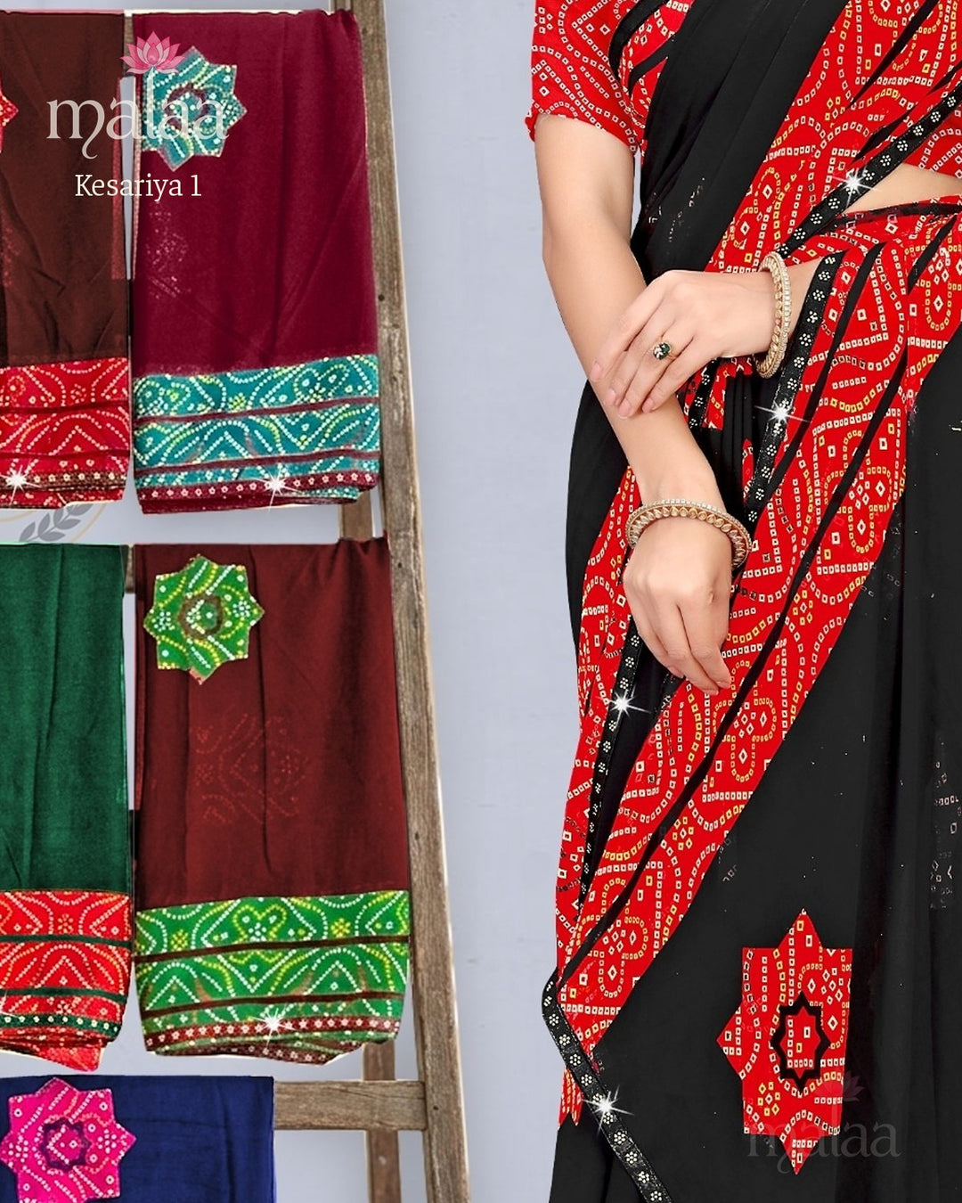 Kesariya 1 saree catalogue, poora set, 6 sarees