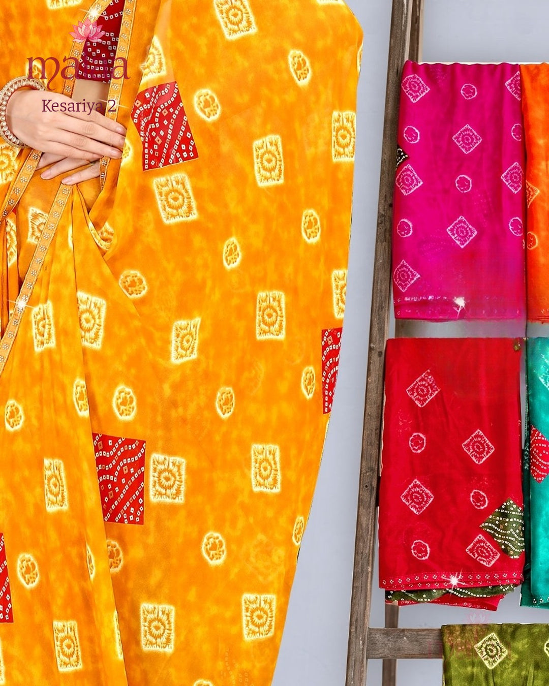 Kesariya 2 saree catalogue, poora set, 6 sarees