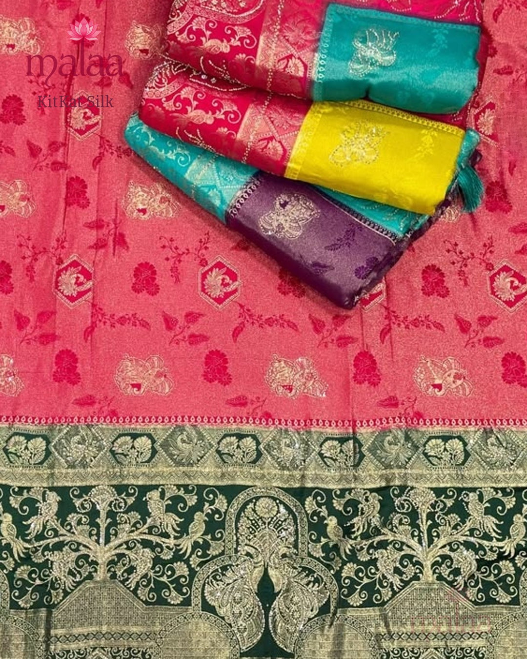 KitKat Silk saree catalogue, poora set