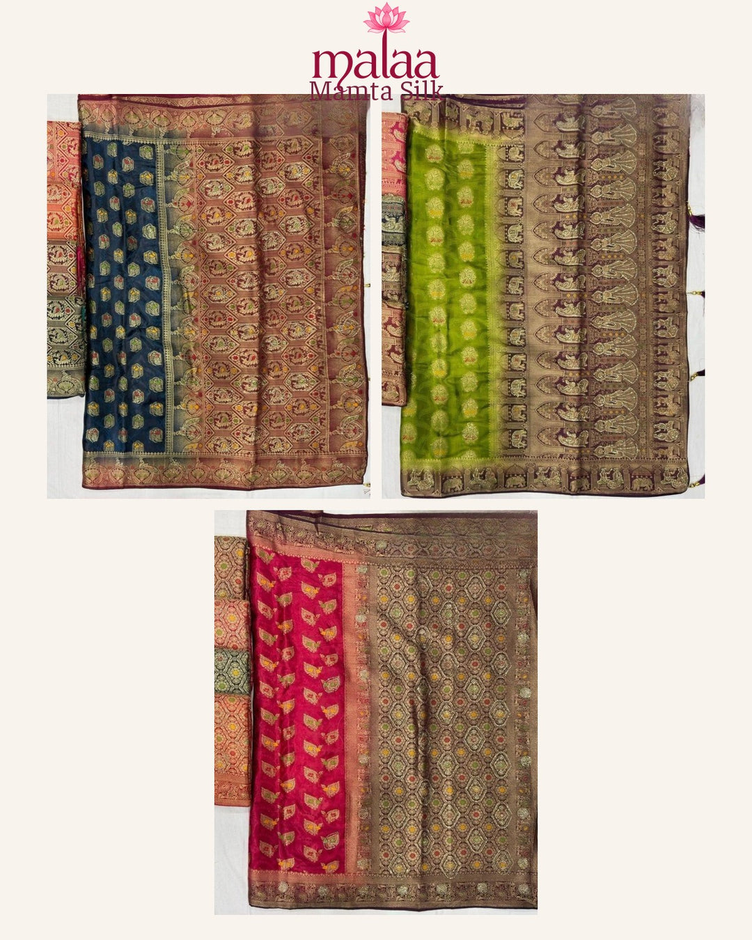 Mamta Silk saree catalogue, poora set