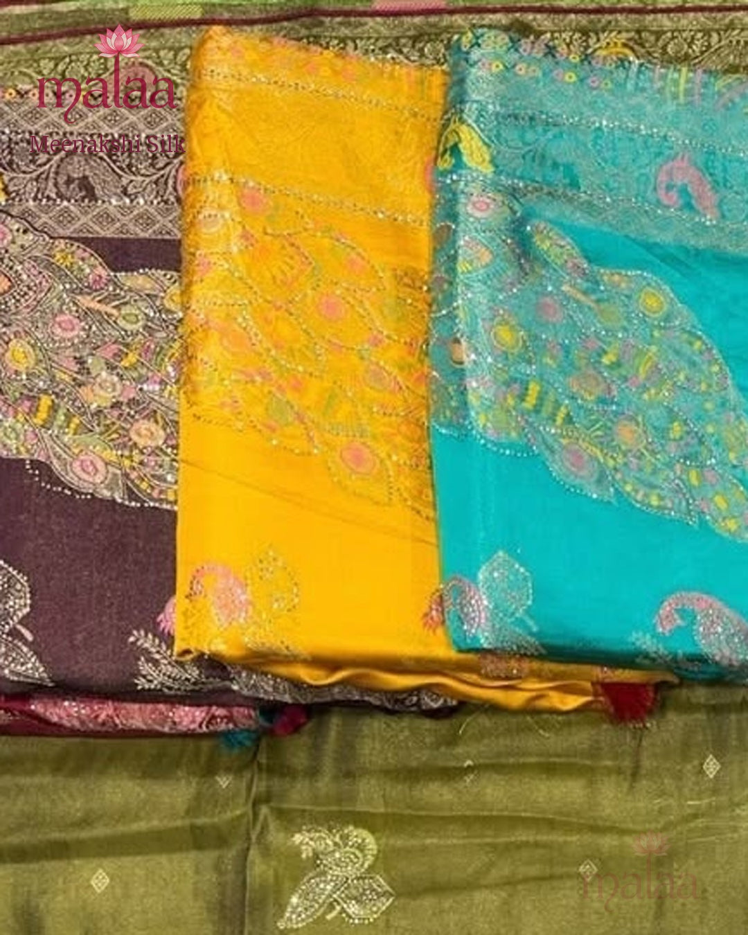 Meenakshi Silk saree catalogue, poora set