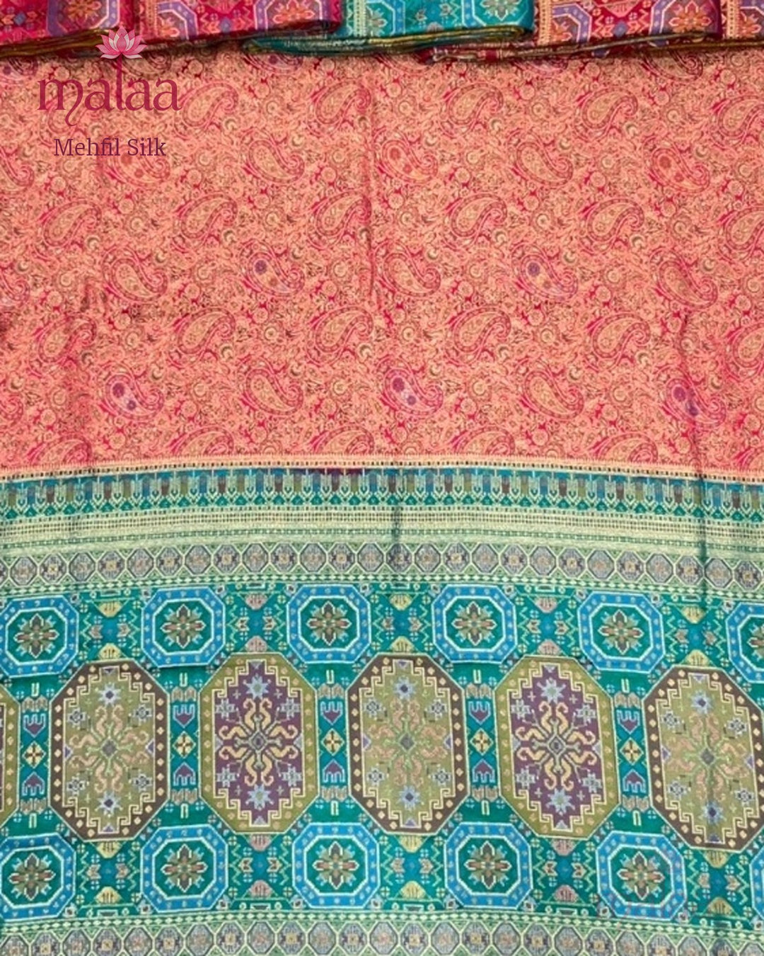 Mehfil Silk saree catalogue, poora set