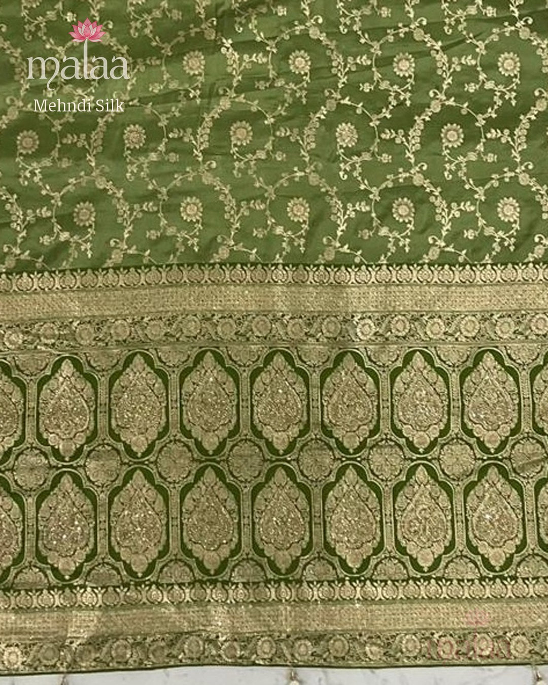 Mehndi Silk saree catalogue, poora set