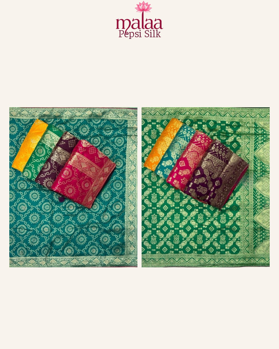 Pepsi Silk saree catalogue, poora set