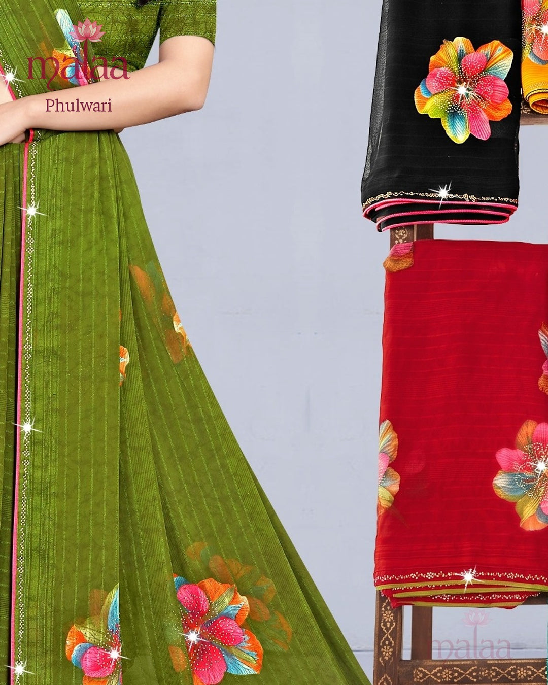 Phulwari saree catalogue, poora set