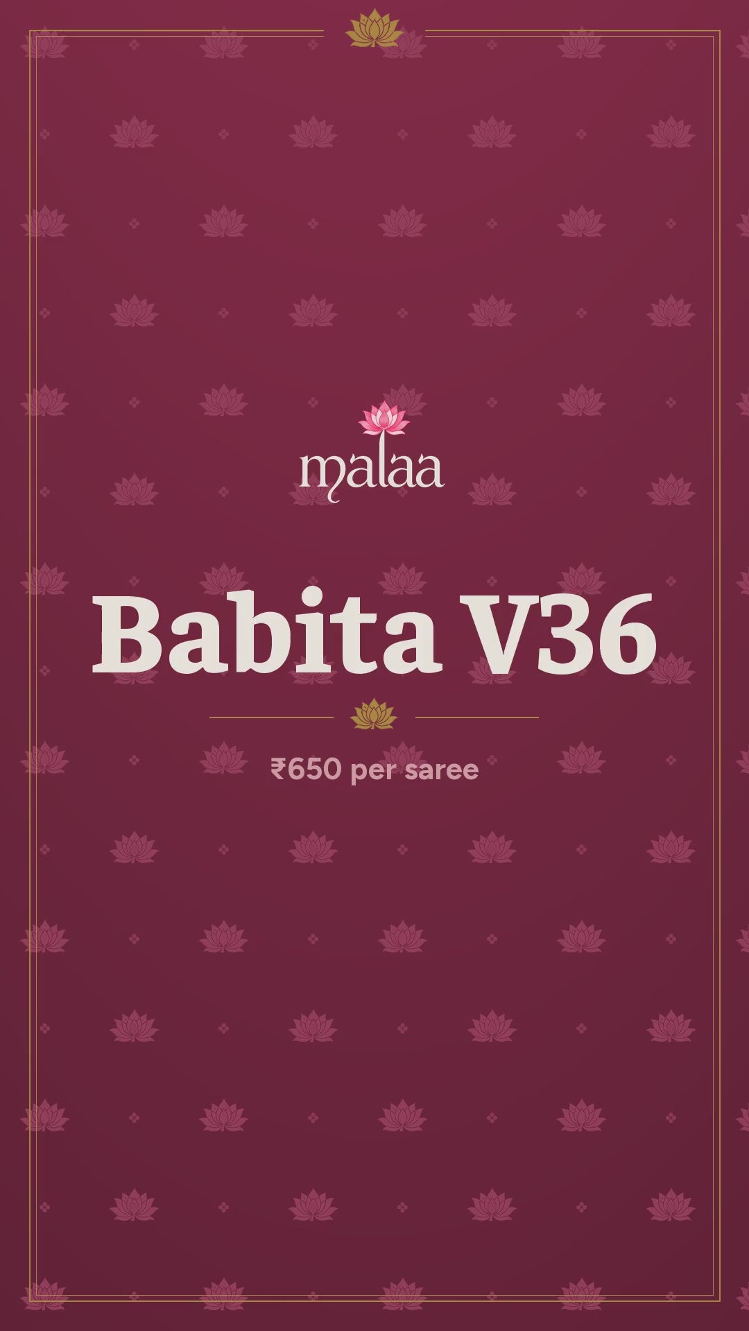 Babita V36 saree catalogue video