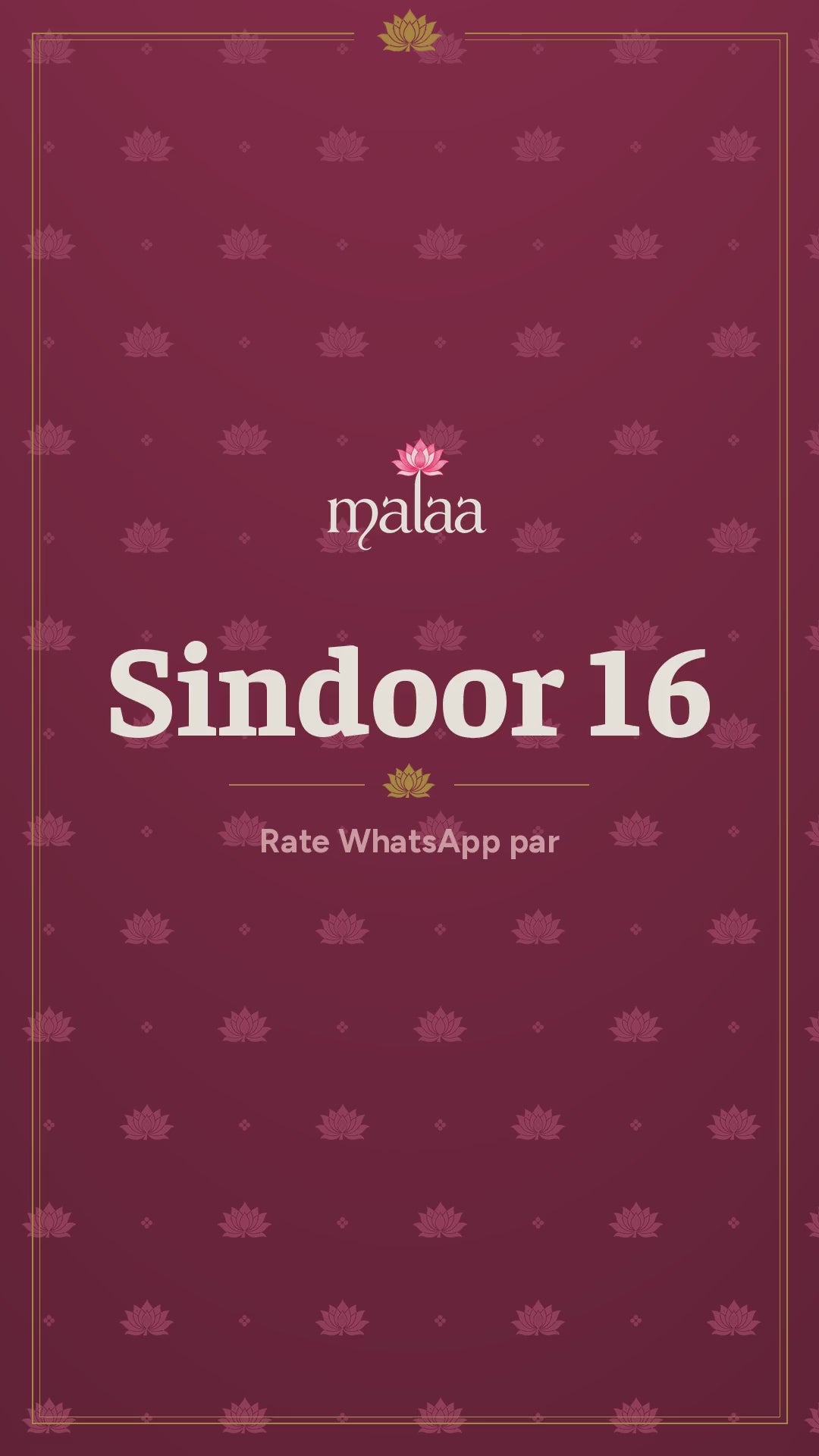 Sindoor 16 saree catalogue video, 6 designs