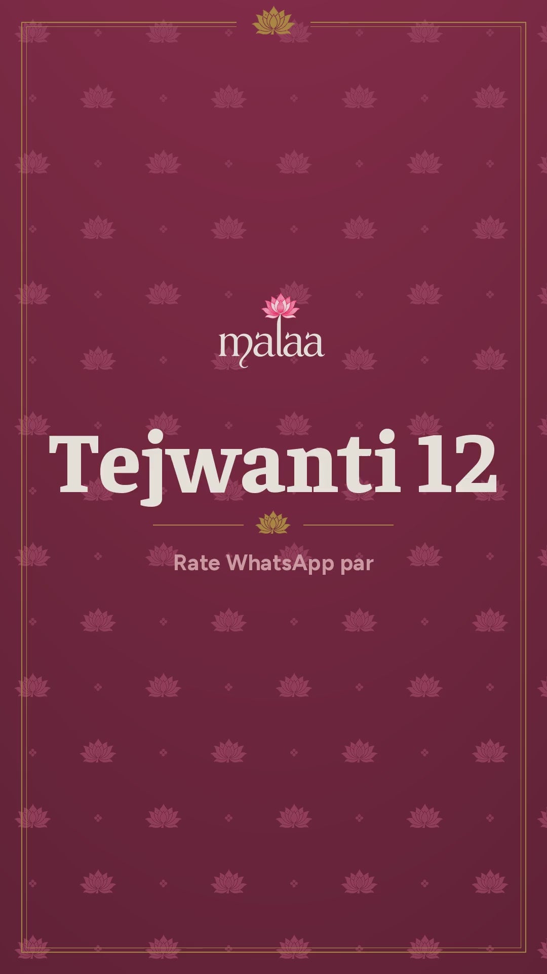 Tejwanti 12 saree catalogue video, 6 designs