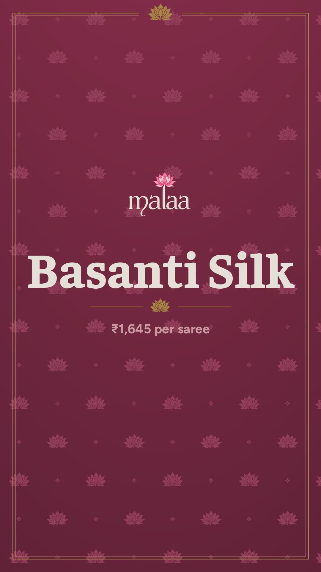 Basanti Silk saree catalogue video