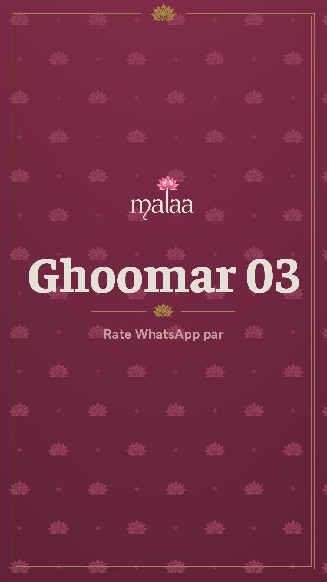Ghoomar 03 saree catalogue video, 6 designs