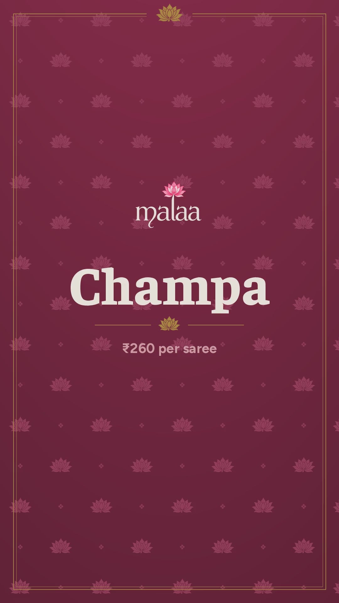 Champa cotton saree catalogue video