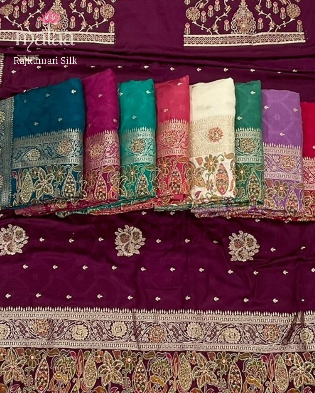 Rajkumari Silk saree catalogue, poora set