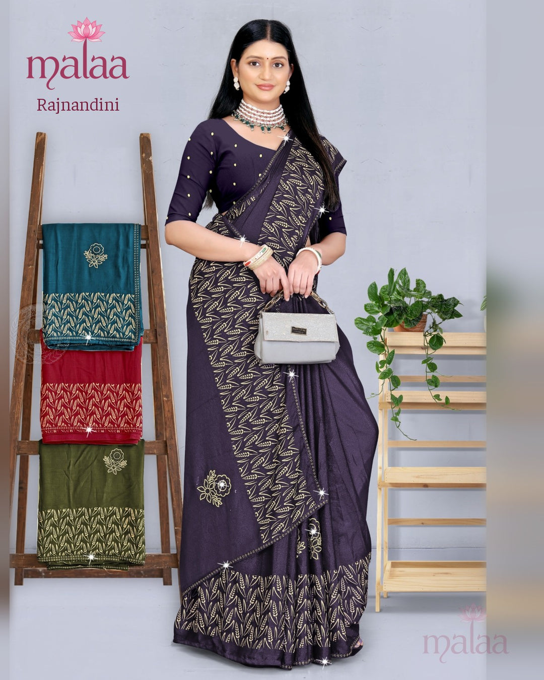 Rajnandini saree catalogue, design 4, soft silk, Malaa