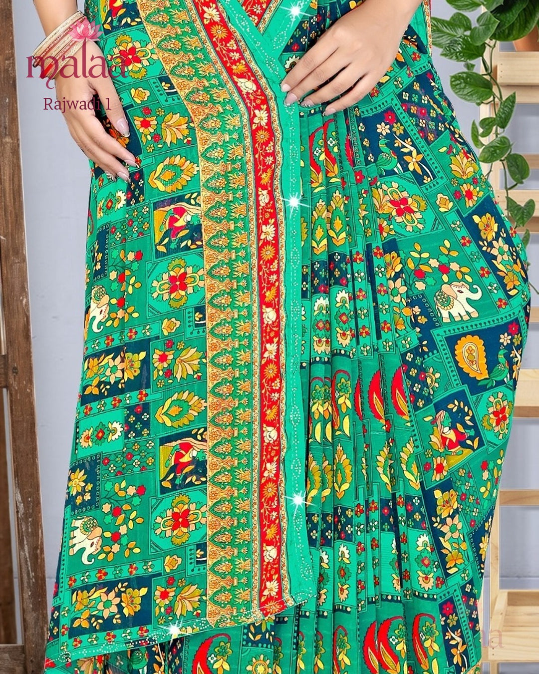 Rajwadi 1 saree catalogue, poora set, 6 sarees