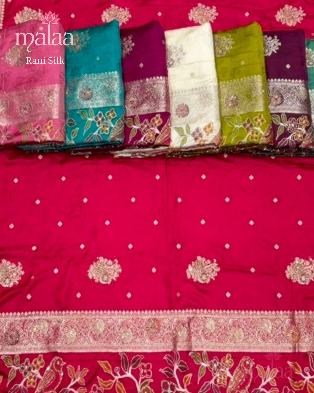 Rani Silk saree catalogue, poora set