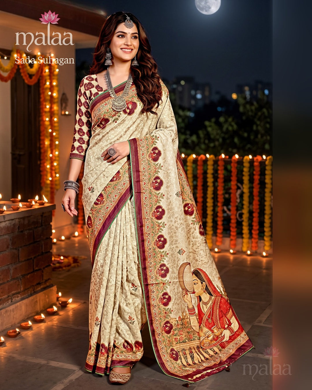 Sada Suhagan saree catalogue, design 1, Malaa